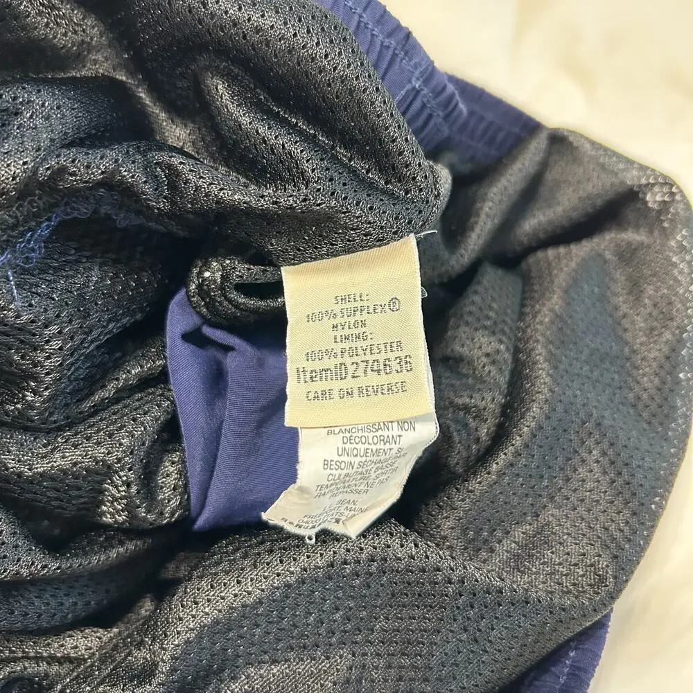 L.L.Bean Navy Blue Supplex Nylon Swim Trunks Mesh Lined Men’s Medium EUC
